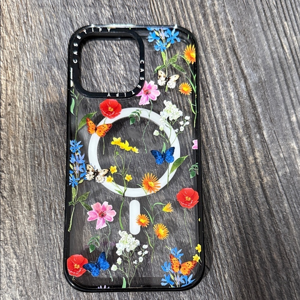 Casetify Floral Pattern 15 promax Phone Case - Black